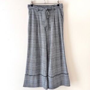 Nasty Gal Wide Leg Crop Pants Checked Plaid Houndstooth Size US 6